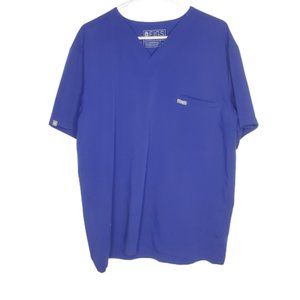 Figs Blue Scrub Top Size XL